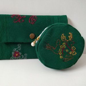 Fabric Clutch and Small Round Pouch Made to Order